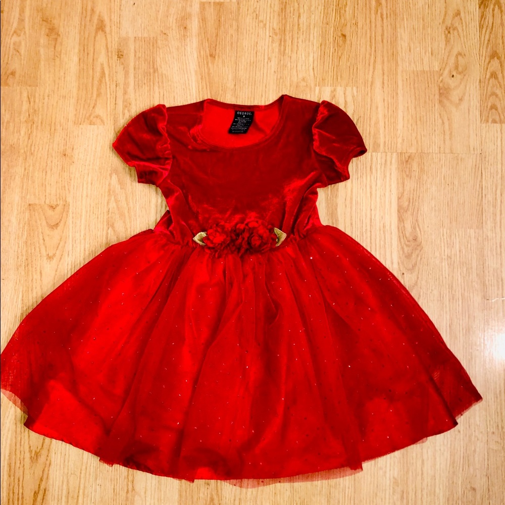 004- George Girls Polyester Red Dress